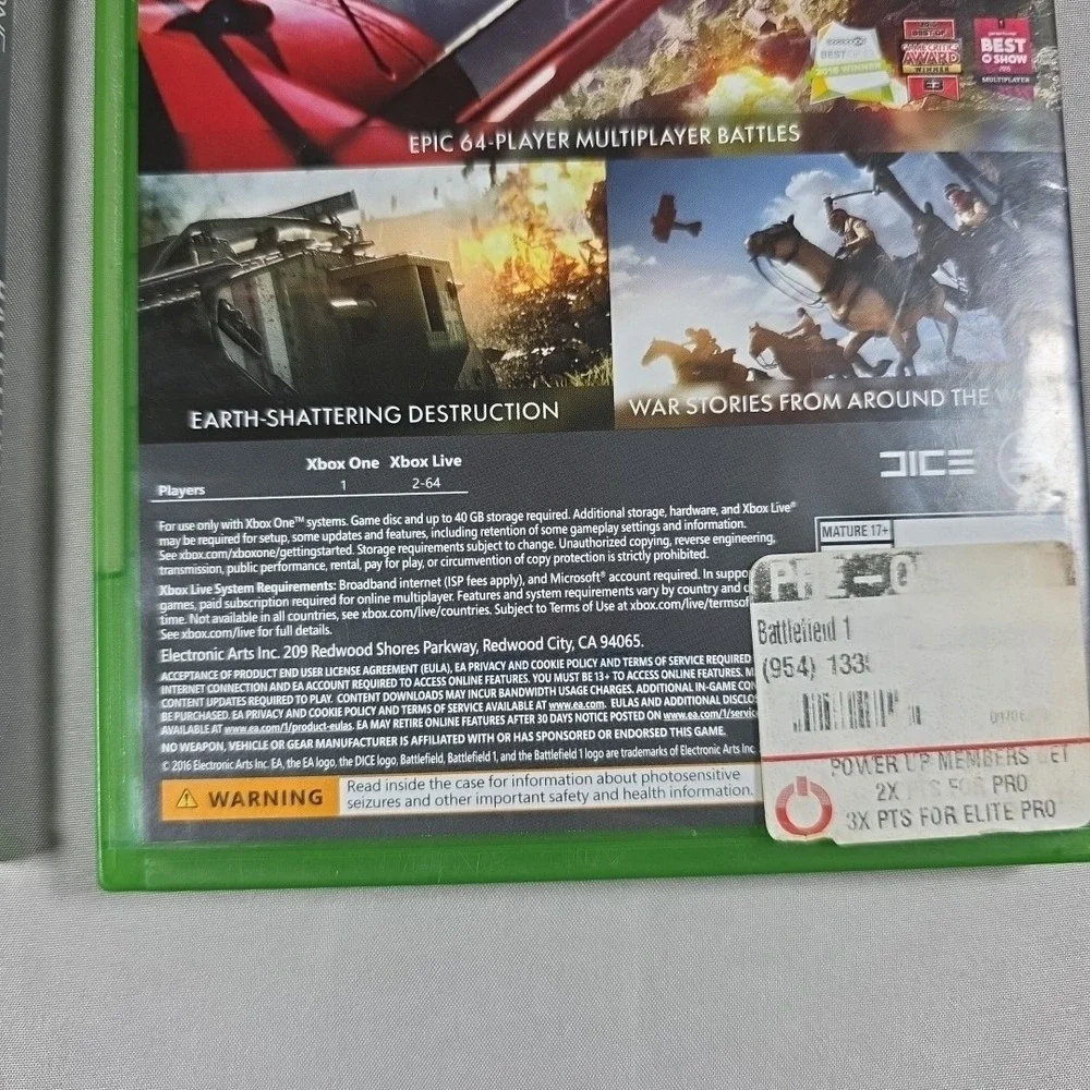 Bundle XBOX ONE Battlefield‎ Hardline, Battlefield 1- 2015,2016 TESTED